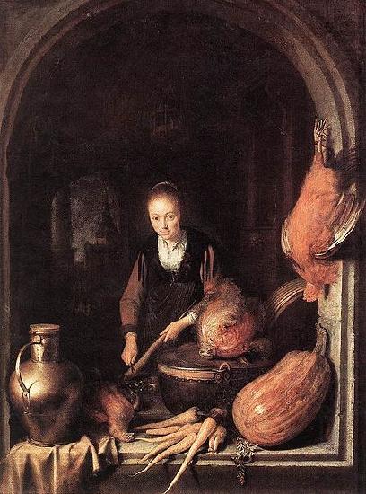 Woman Peeling Carrot, Gerard Dou